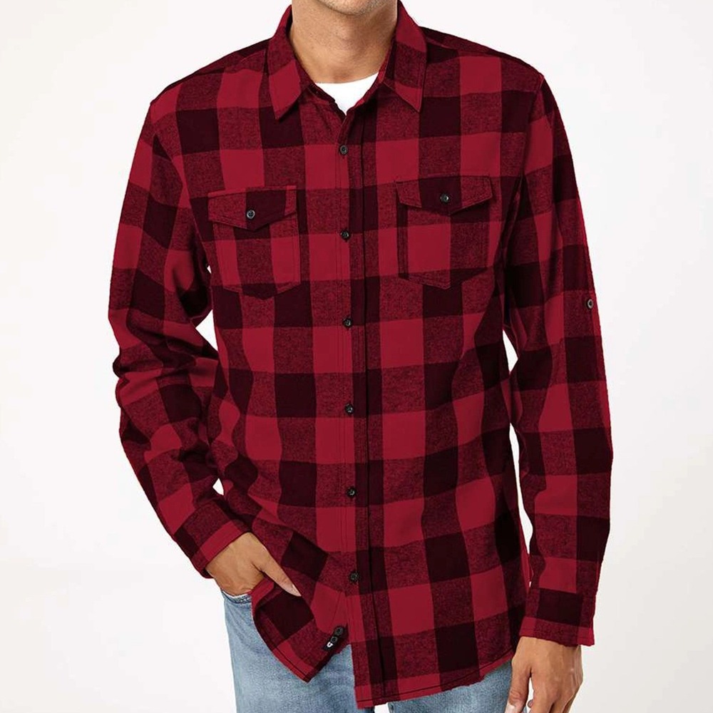 Buffalo Plaid Flannel Shirt Men's L Red Black Burnside B8210 Cabincore NWT